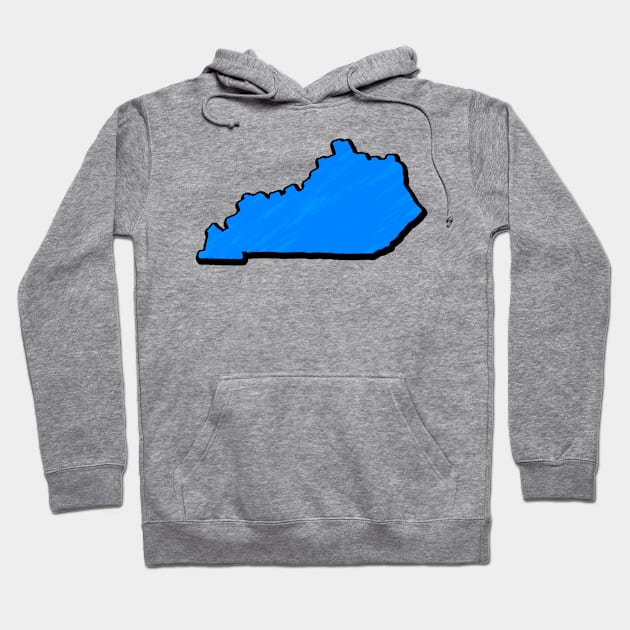 Bright Blue Kentucky Outline Hoodie by Mookle